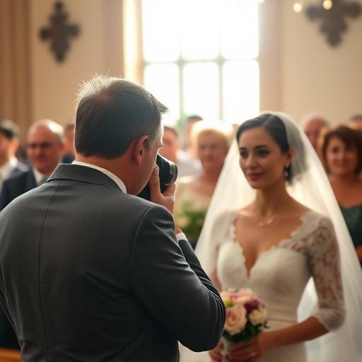 Fot√≥grafo registrando um casamento durante a cerim√¥nia