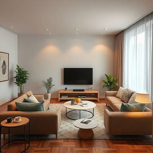 Ilumina√§√£o moderna de sala de estar em apartamento na Vila Madalena