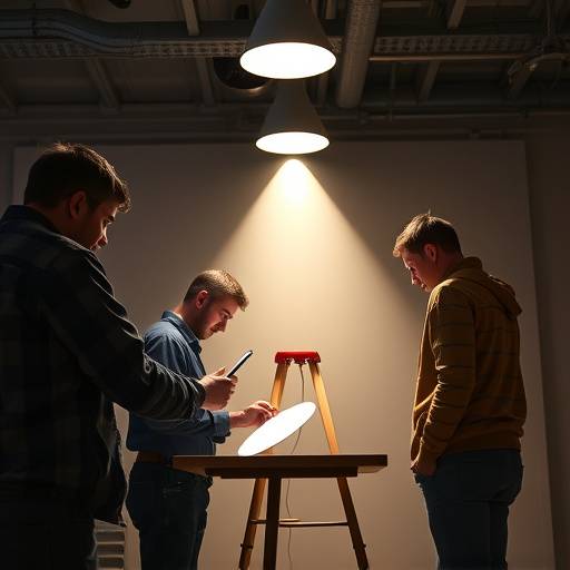 Imagem da equipe InovaLuz trabalhando em um projeto de ilumina√§√£o